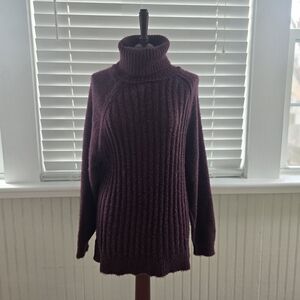 Women's Burgundy Turtleneck Sweater